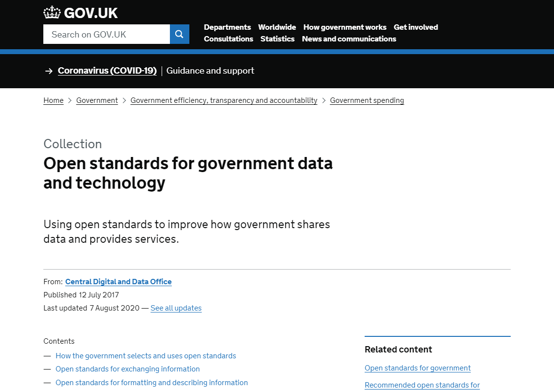 Open standards for government data and technology - Socitm