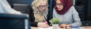 Two women in a coaching session
