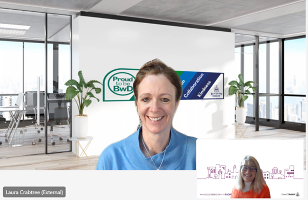 Two women on a Teams call.