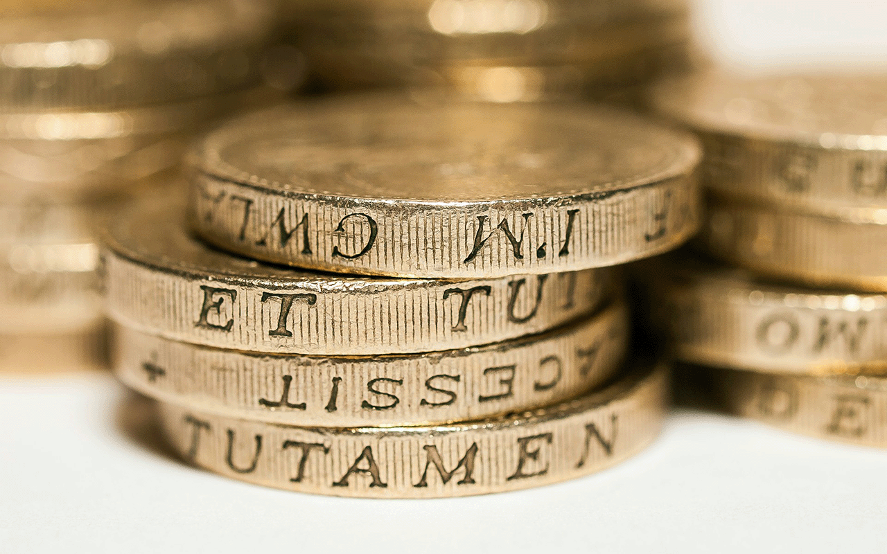 Photo of a piles of pound coins