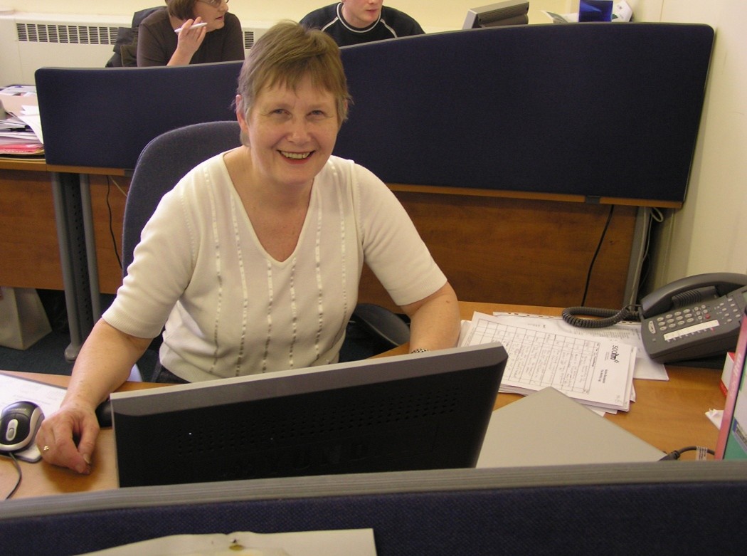 Linda Griffiths, Socitm secretary, sitting at her desk in the Socitm office