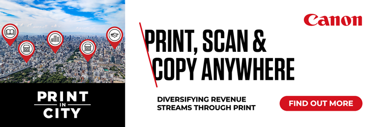 Canon partner advert. Print, scan and copy anywhere.
