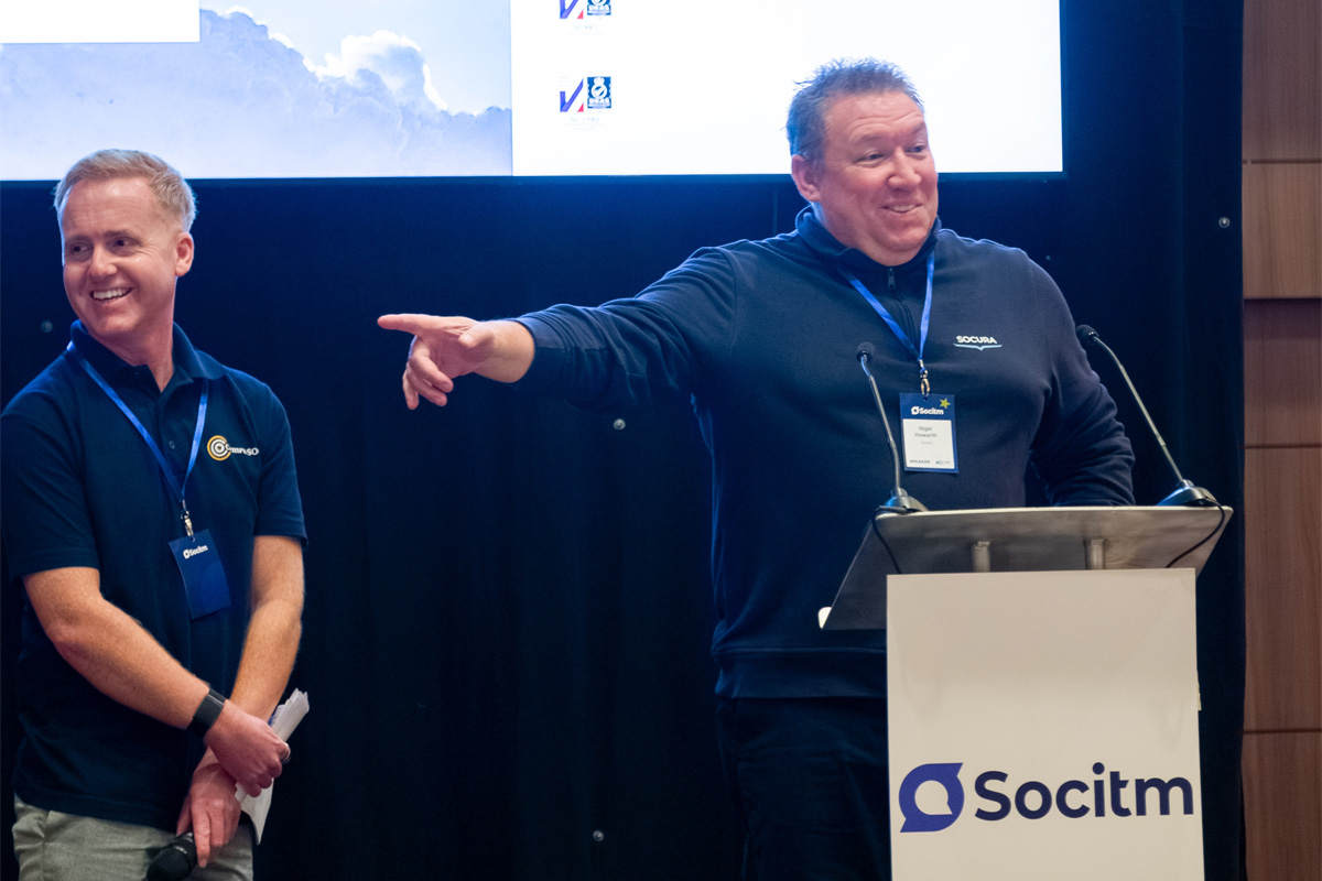 Ryan James, Merthyr Tydfil Council and Nigel Howarth, Socura at Socitm President's Conference 2026